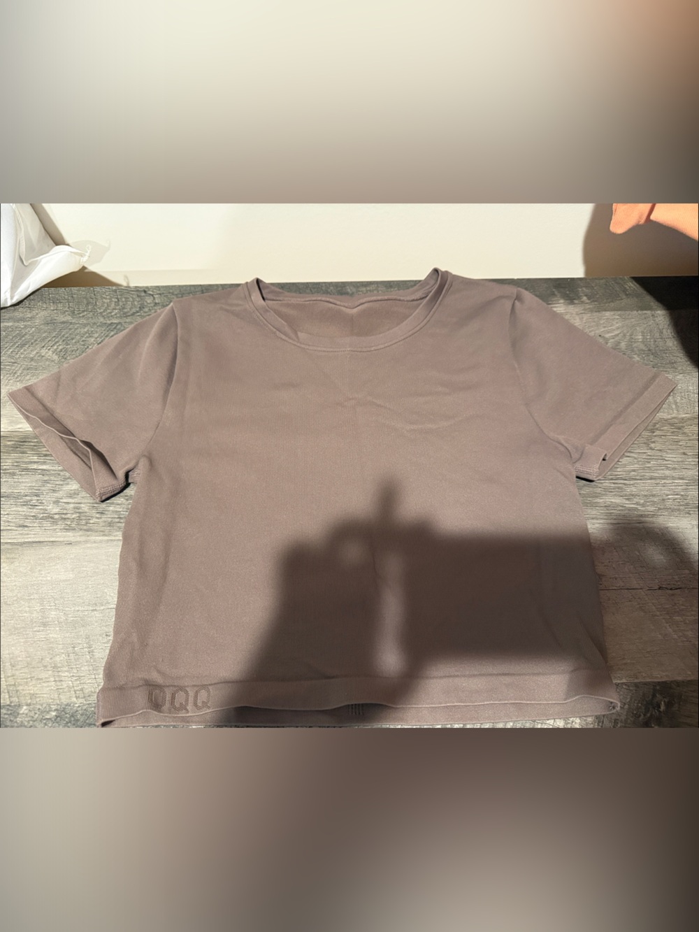Everyday Cropped Crewneck Tee in Taupe